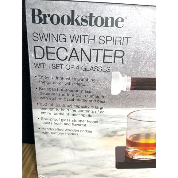 Brookstone 7-Piece Whiskey Decanter & Glass Set With Caddy - Picture 3 of 5